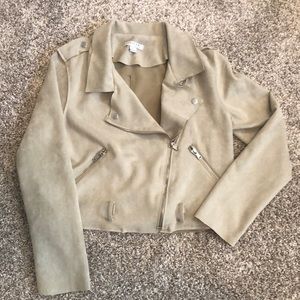 Faux Suede Cropped Jacket